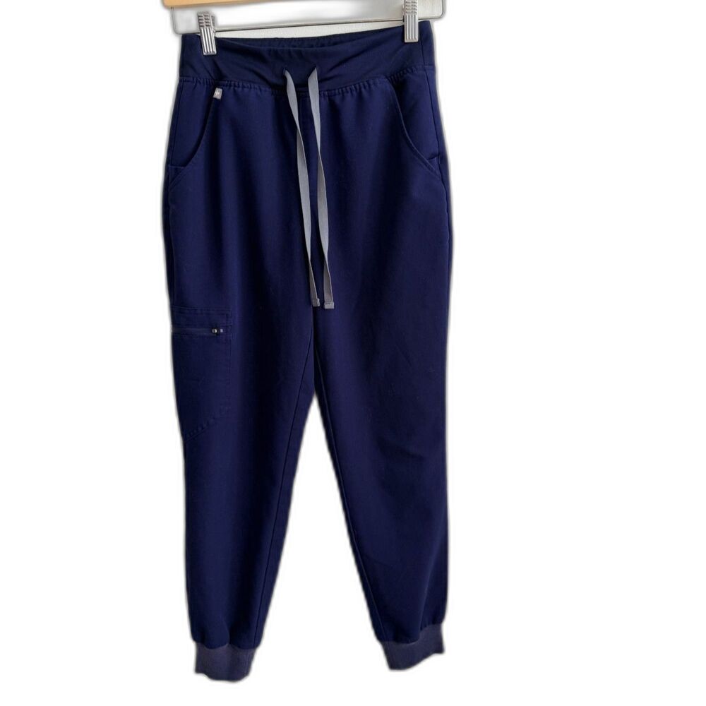 FIGS HW Zamora Jogger Scrub Pants Womens XS Petite Navy Blue W22SW2012P